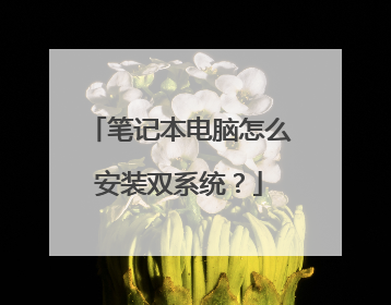 笔记本电脑怎么安装双系统?