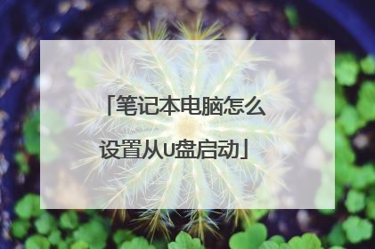 笔记本电脑怎么设置从U盘启动