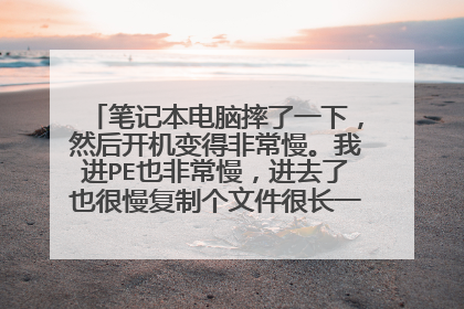 笔记本电脑摔了一下，然后开机变得非常慢。我进PE也非常慢，进去了也很慢复制个文件很长一段时间都是零