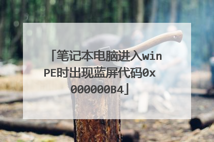 笔记本电脑进入winPE时出现蓝屏代码0x000000B4