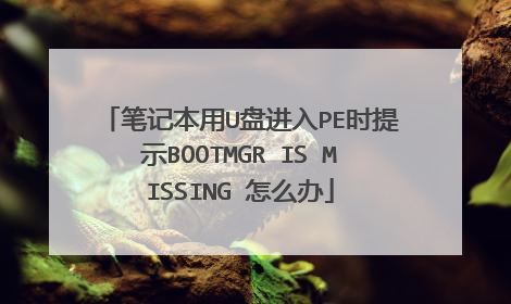 笔记本用U盘进入PE时提示BOOTMGR IS MISSING 怎么办