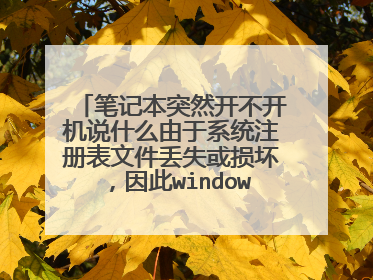 笔记本突然开不开机说什么由于系统注册表文件丢失或损坏,因此windows无法加载。