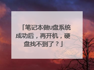 笔记本做U盘系统成功后，再开机，硬盘找不到了？