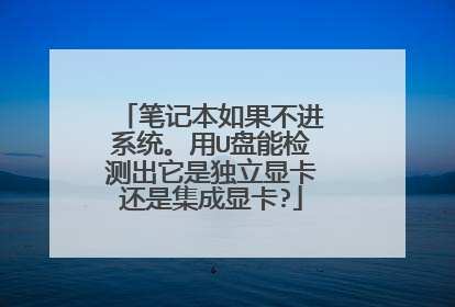 笔记本如果不进系统。用U盘能检测出它是独立显卡还是集成显卡?