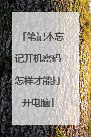 笔记本忘记开机密码怎样才能打开电脑