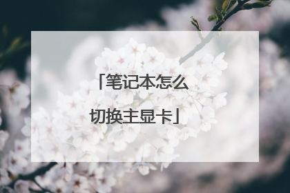 笔记本怎么切换主显卡