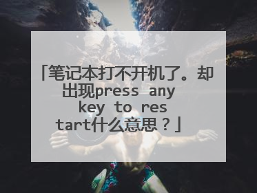 笔记本打不开机了。却出现press any key to restart什么意思?