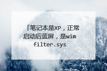 笔记本是XP,正常启动后蓝屏,是wimfilter.sys引起的。从安全模式进入就直接卡在左上方的白色横条,进不去