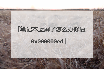 笔记本蓝屏了怎么办修复0x000000ed