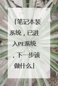 笔记本装系统,已进入PE系统,下一步该做什么