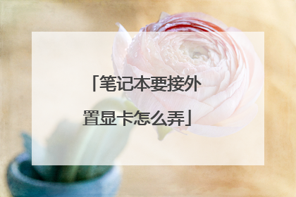 笔记本要接外置显卡怎么弄