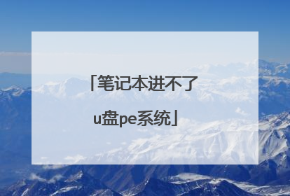 笔记本进不了u盘pe系统