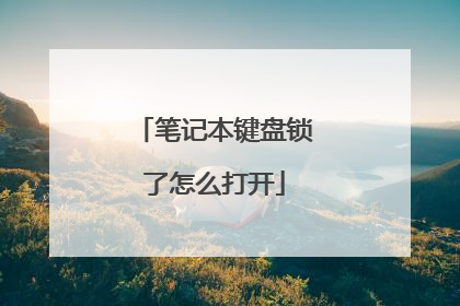 笔记本键盘锁了怎么打开