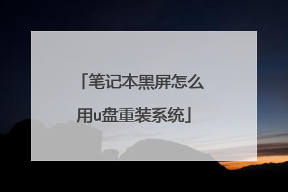 笔记本黑屏怎么用u盘重装系统
