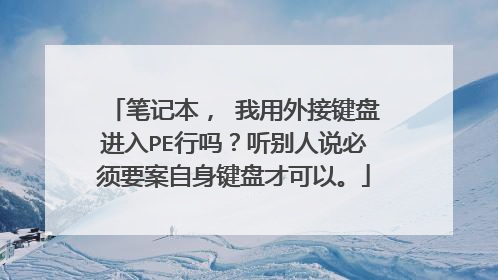 笔记本, 我用外接键盘进入PE行吗?听别人说必须要案自身键盘才可以。