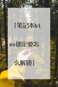笔记本bios锁定要怎么解锁