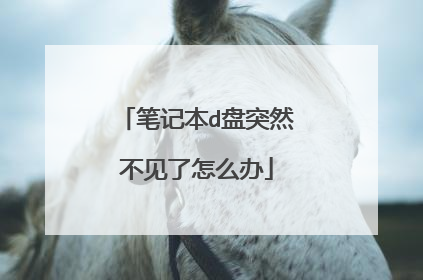 笔记本d盘突然不见了怎么办