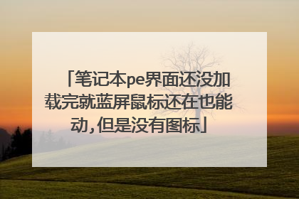 笔记本pe界面还没加载完就蓝屏鼠标还在也能动,但是没有图标