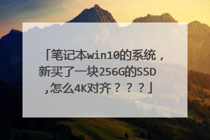 笔记本win10的系统,新买了一块256G的SSD,怎么4K对齐???