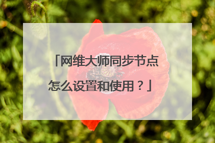 网维大师同步节点怎么设置和使用?