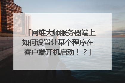 网维大师服务器端上如何设置让某个程序在客户端开机启动!?
