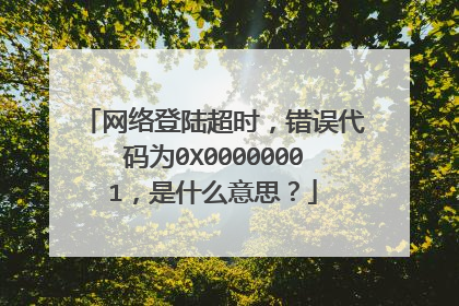 网络登陆超时，错误代码为0X00000001，是什么意思？
