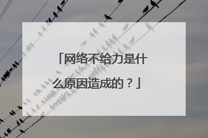 网络不给力是什么原因造成的?