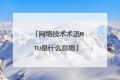 网络技术术语MTU是什么意思