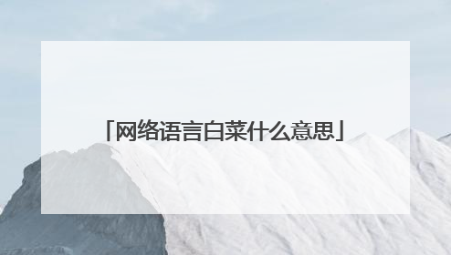 网络语言白菜什么意思