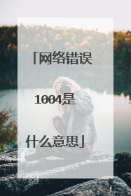 网络错误1004是什么意思