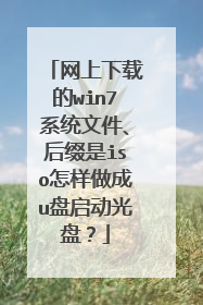 网上下载的win7系统文件、后缀是iso怎样做成u盘启动光盘?