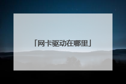 网卡驱动在哪里