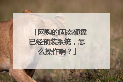 网购的固态硬盘已经预装系统,怎么操作啊?