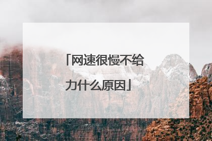 网速很慢不给力什么原因