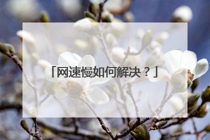 网速慢如何解决？