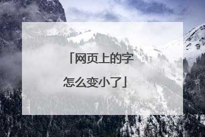 网页上的字怎么变小了