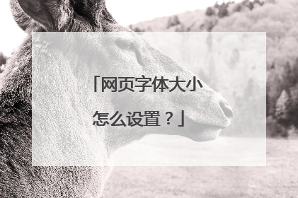 网页字体大小怎么设置?