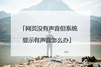 网页没有声音但系统显示有声音怎么办