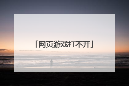 网页游戏打不开