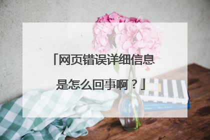 网页错误详细信息 是怎么回事啊?