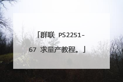 群联 PS2251-67 求量产教程。