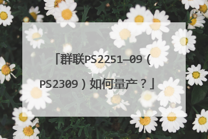 群联PS2251—09(PS2309)如何量产?