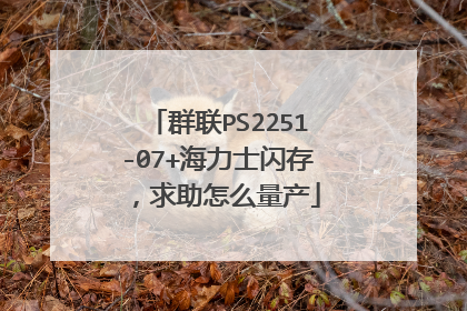 群联PS2251-07+海力士闪存,求助怎么量产