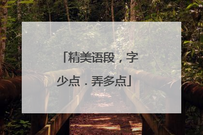 精美语段，字少点．弄多点