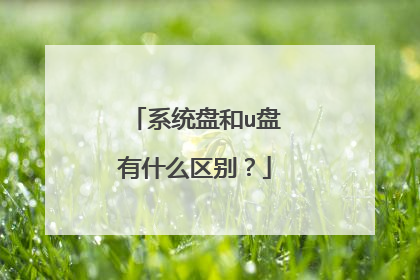 系统盘和u盘有什么区别?