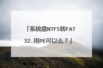 系统盘NTFS转FAT32.用PE可以么?
