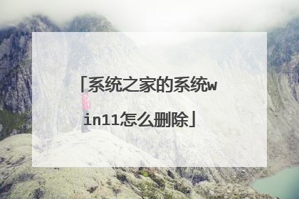 系统之家的系统win11怎么删除