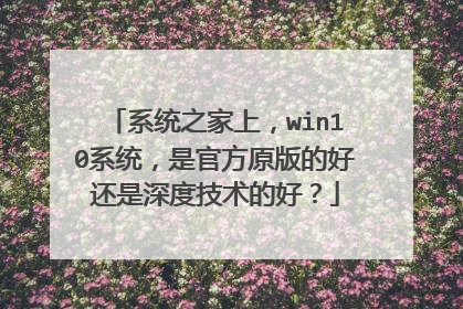 系统之家上，win10系统，是官方原版的好还是深度技术的好？