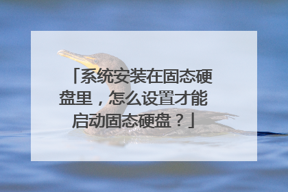系统安装在固态硬盘里,怎么设置才能启动固态硬盘?