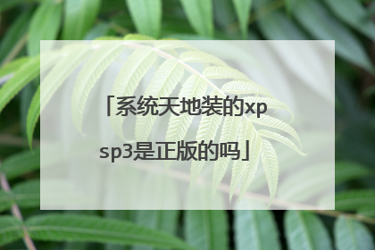 系统天地装的xpsp3是正版的吗